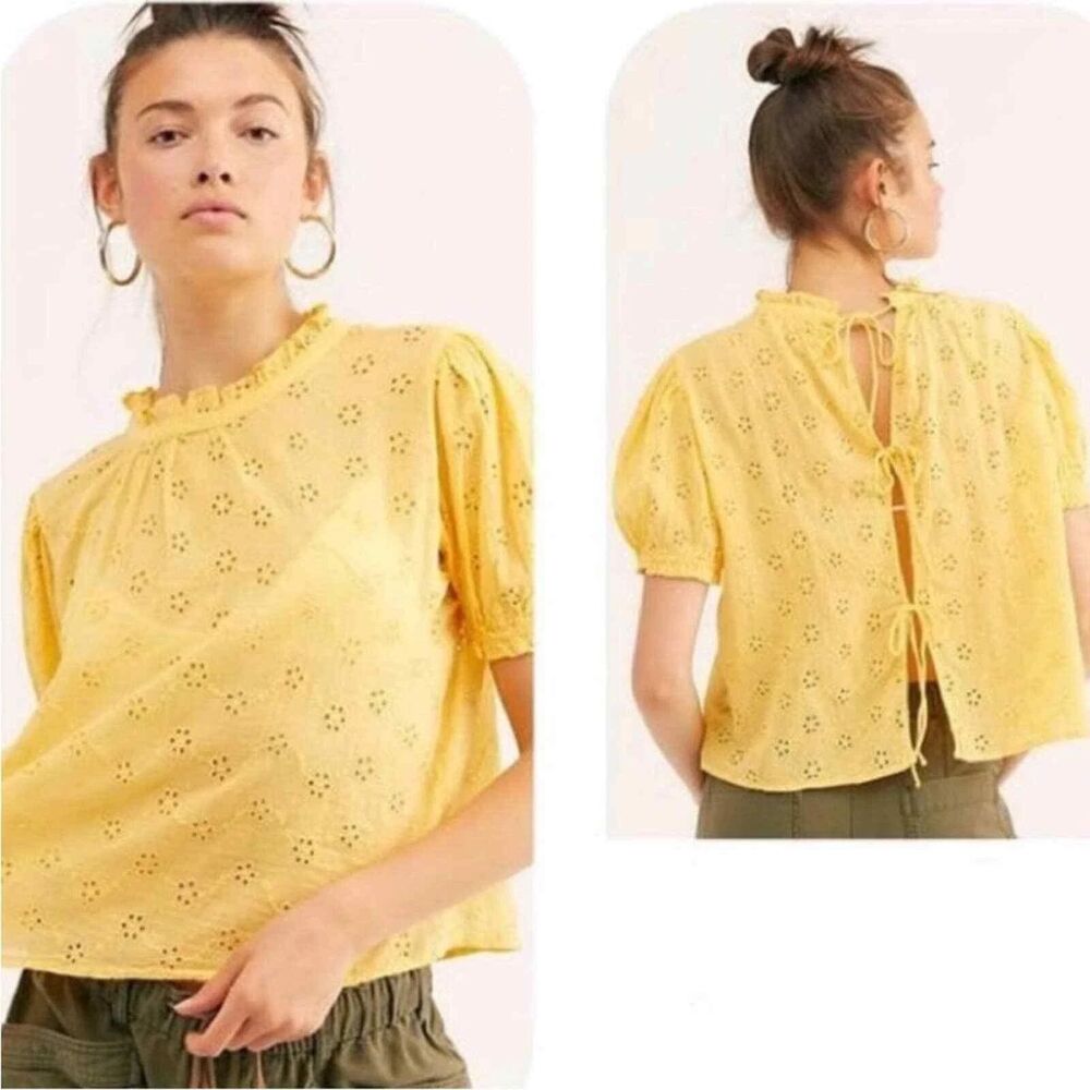 Free People Eyelet Tie-Back Blouse Nostalgic, romantic, vintage-inspired, airy